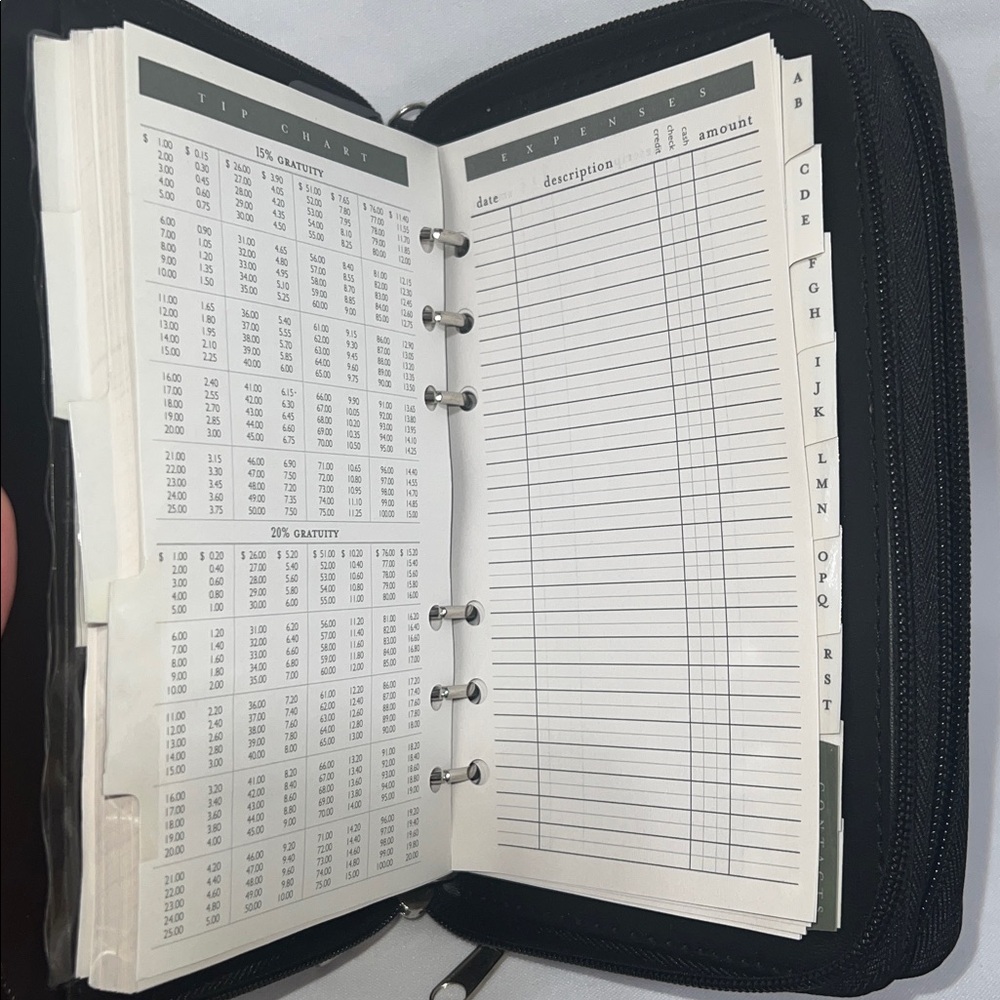 On File Black Leather Wristlet Planner - Picture 6 of 6